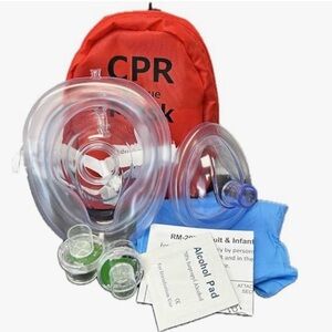 CPR Rescue Mask Kit with Red Carrying Case